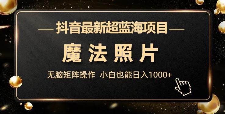 抖音最新超蓝海项目,魔法照片,无脑矩阵操作,小白也能日入1000+
