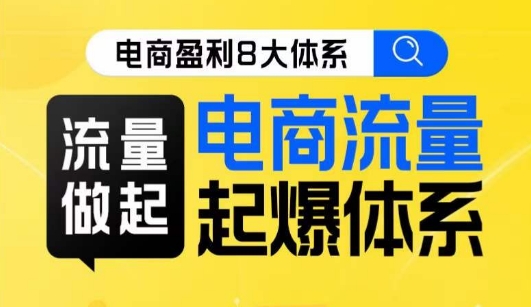 8大体系流量篇·流量做起,电商流量起爆体系线上课
