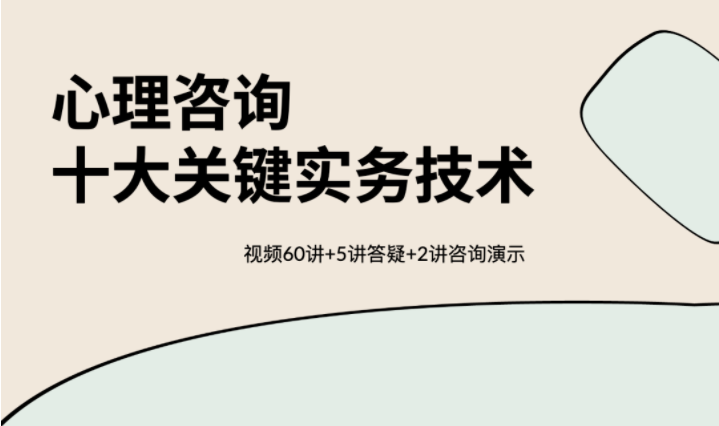 心理咨询十大关键实务技术 视频60讲保姆级教程