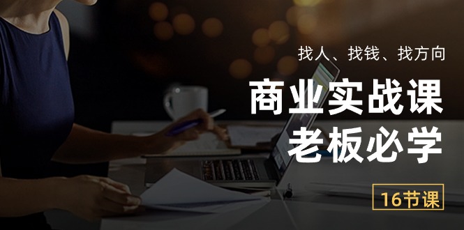 商业实战课【老板必学】:找人、找钱、找方向(16节课)