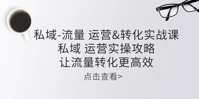 私域-流量 运营转化实操课：私域运营实操攻略 让流量转化更高效