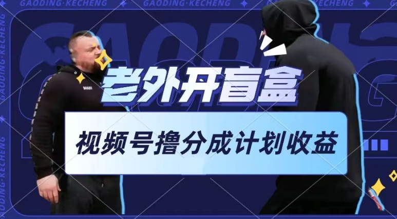老外开盲盒视频,撸视频号分成计划收益,每天只需一小时,新手小白轻松上手【项目拆解】