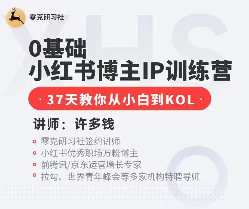 0基础小红书博主IP训练营,37天教你从小白到KOL
