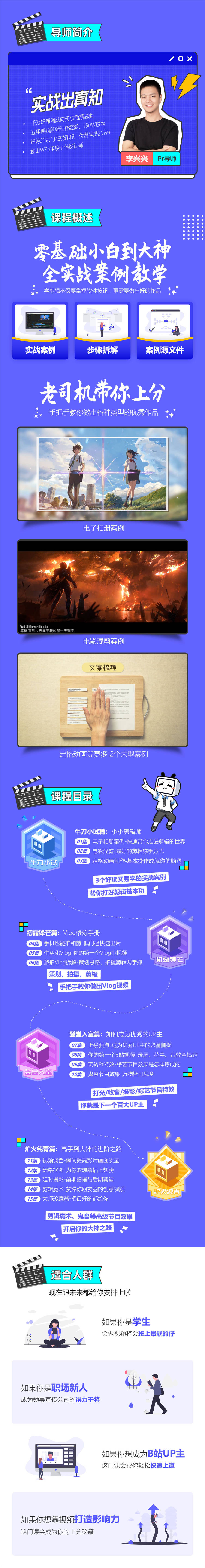 李兴兴PR剪辑全套上分攻略15课20G+素材