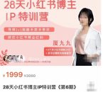 厦九九28天小红书博主IP特训营第6期