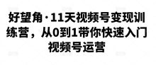 好望角·11天视频号变现训练营教程
