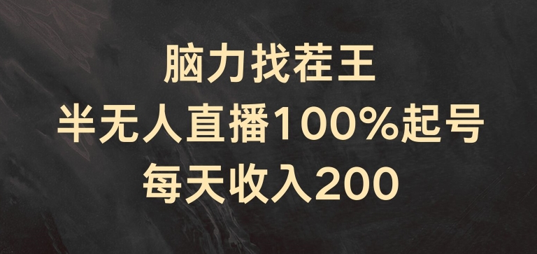 脑力找茬王,半无人直播100%起号,每天收入200+