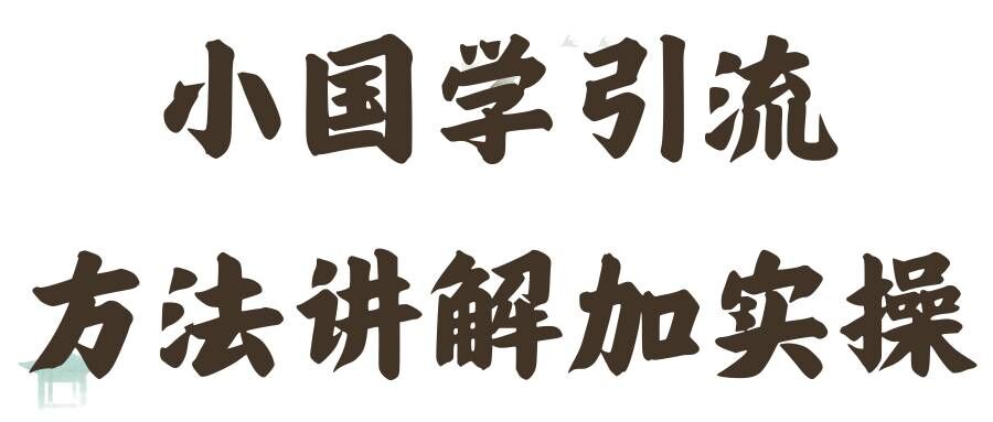 国学引流方法实操教学,日加50个精准粉【项目拆解】