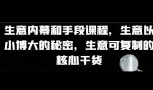生意内幕核心干货和手段课程