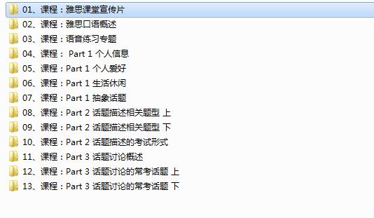 《雅思口语考试特训班》全套培训视频课程（31集）