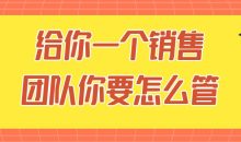 给你一个销售团队你要怎么管
