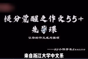 小恒学长Ernesto 提分觉醒之作文55+作文全套上分系统课