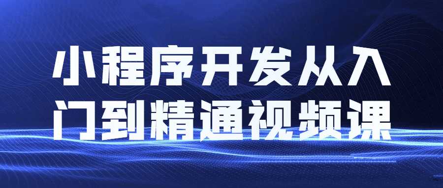 小程序开发从入门到精通视频课