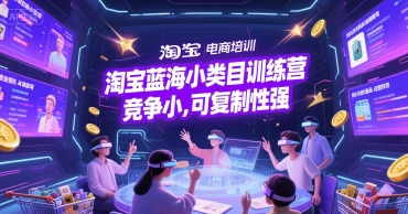 淘宝蓝海小类目训练营， 竞争小可复制性强