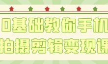 0基础教你手机拍摄剪辑变现课