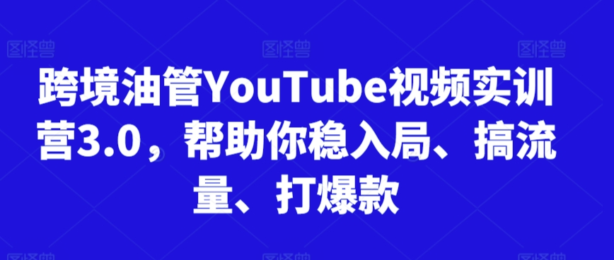 阿蔺Leo跨境油管视频实训营3.0，帮助你稳入局、搞流量、打爆款（更新2025）