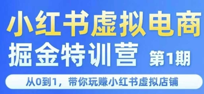 锋声小红书虚拟电商掘金特训营第1期，从0到1，带你玩转小红书虚拟店铺