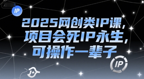 2025网创类IP课，项目会死IP永生可操作一辈子