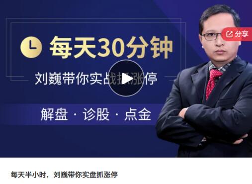 每天半小时，刘巍带你实盘抓涨停