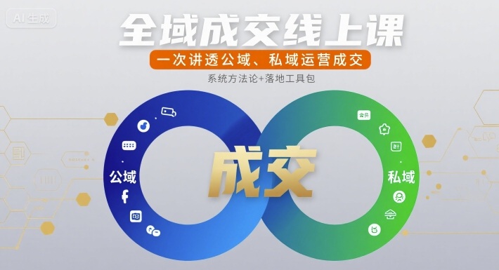 玲玉老师全域成交线上课，一次讲透公域、私域运营成交
