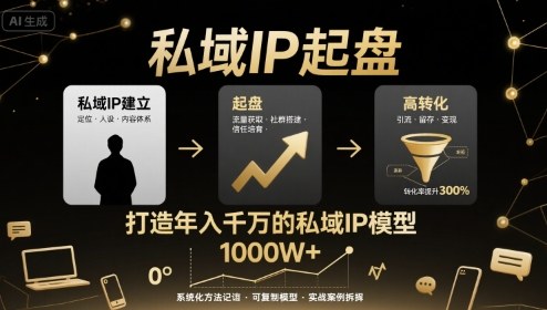 私域IP起盘,私域ip建立、起盘、高转化,打造年入千万的私域ip模型