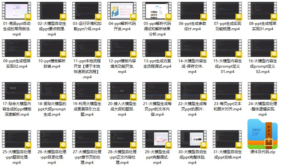 AIGC实战：从0到1实现大模型自动生成ppt价值398元