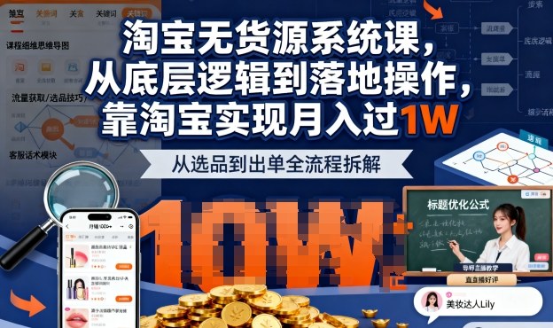 淘宝无货源系统课:从底层逻辑到实战操作,轻松实现月入过万插图 淘宝无货源系统课:从底层逻辑到实战操作,轻松实现月入过万插图