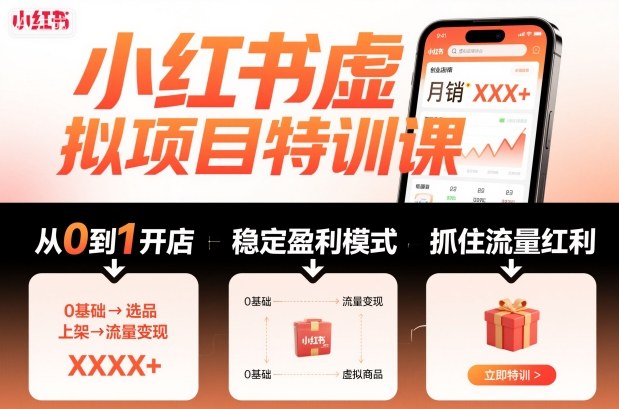 陆明明·小红书虚拟项目特训:打造盈利店铺,掌握流量红利插图 陆明明·小红书虚拟项目特训:打造盈利店铺,掌握流量红利插图