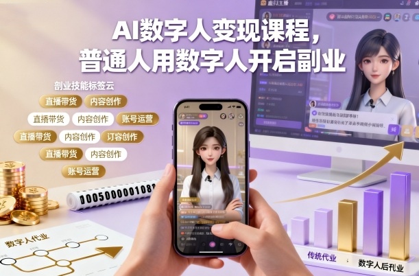 AI数字人变现课程,开启数字副业新篇章插图 AI数字人变现课程,开启数字副业新篇章插图