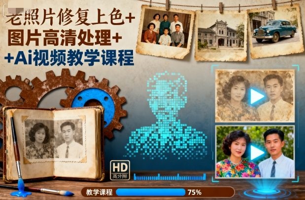 老照片修复与高清处理图片课程+视频教程插图 老照片修复与高清处理图片课程+视频教程插图