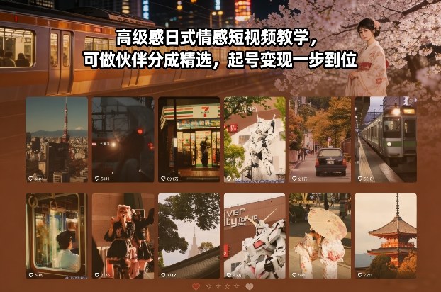 日式情感短视频制作教程，精选内容助力伙伴分成，快速起号变现指南插图