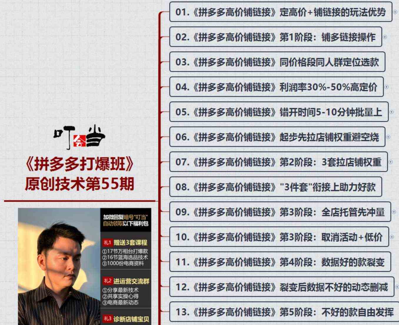 叮当会拼多多原创技术第55期：拼多多高价铺链接