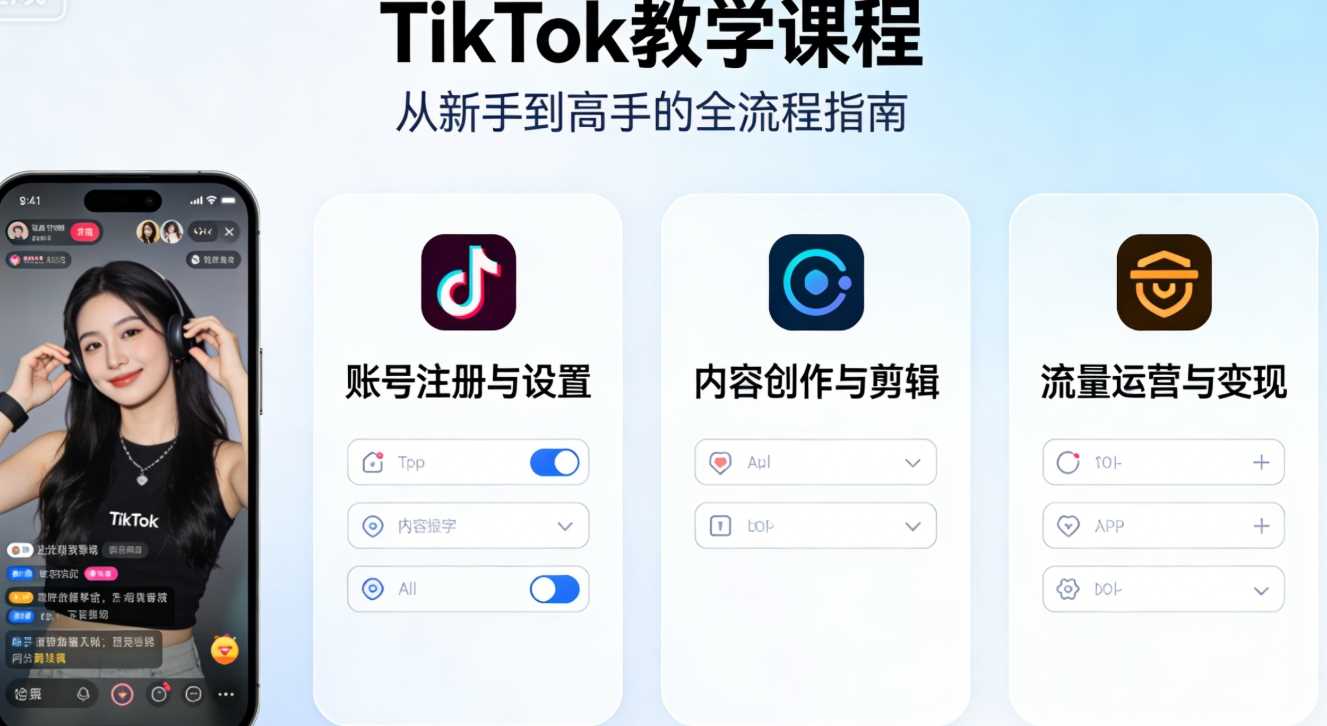 TikTok教学课程 快速掌握TikTok运营核心玩法