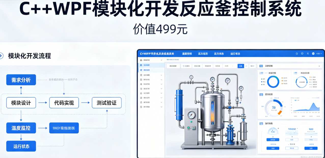 C#+WPF模块化开发反应釜控制系统（价值499元）