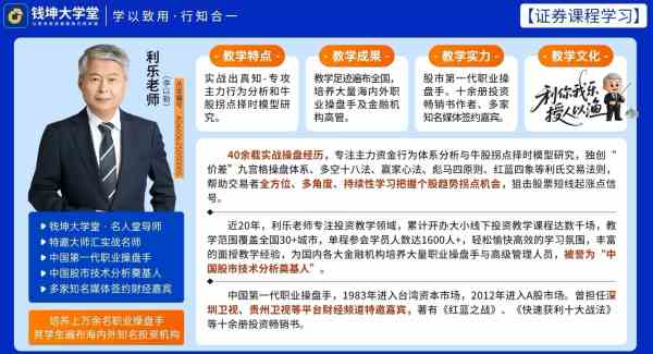 钱坤利乐老师陪你看盘，赢在转折陪伴小班课+助教课