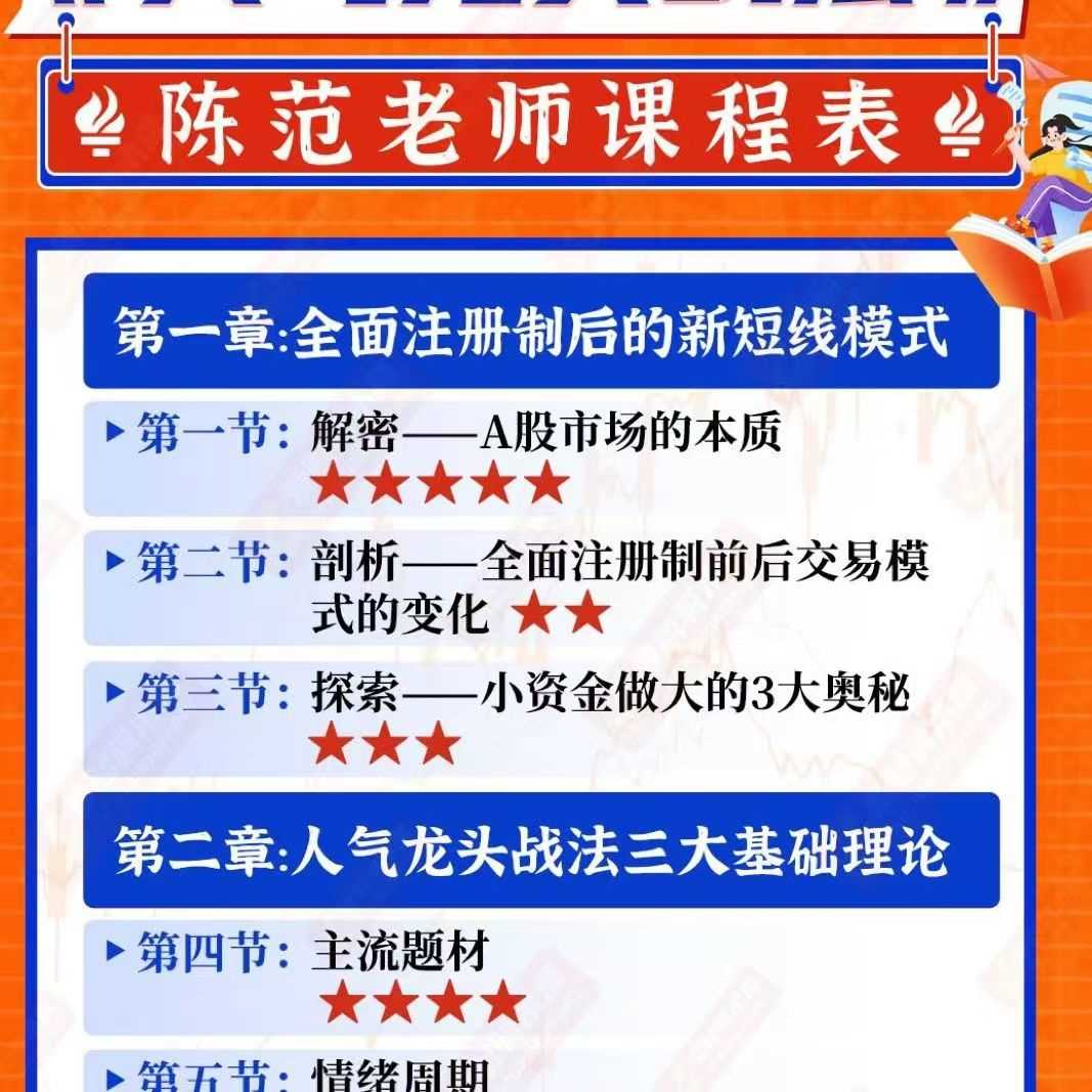 爱财社陈范人气龙头战法系统课