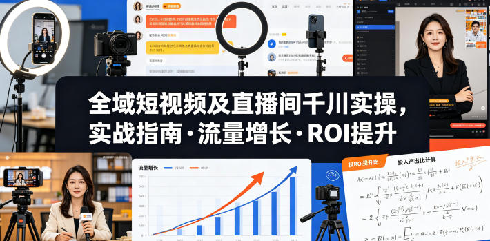 全域短视频及直播间千川实操，实战指南·流量增长·ROI提升(更新)