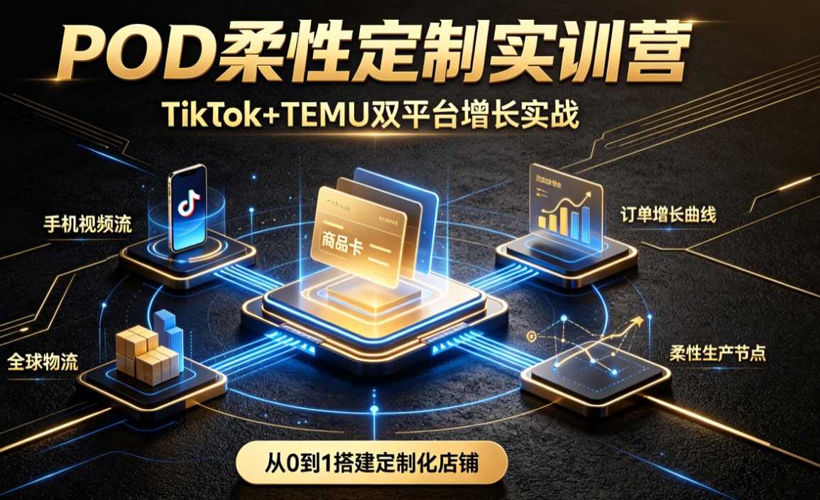 POD柔性定制实训营(TikTok+TEMU双平台)