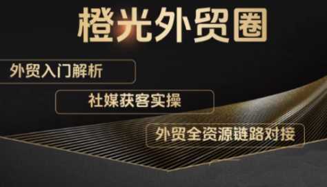 橙光外贸圈·外贸实战全解:社媒引流·谷歌开发