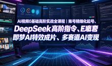 AI视频0基础账号精细化起号、DeepSeek高阶指令、即梦AI特效成片、多赛道AI短视频量产变现