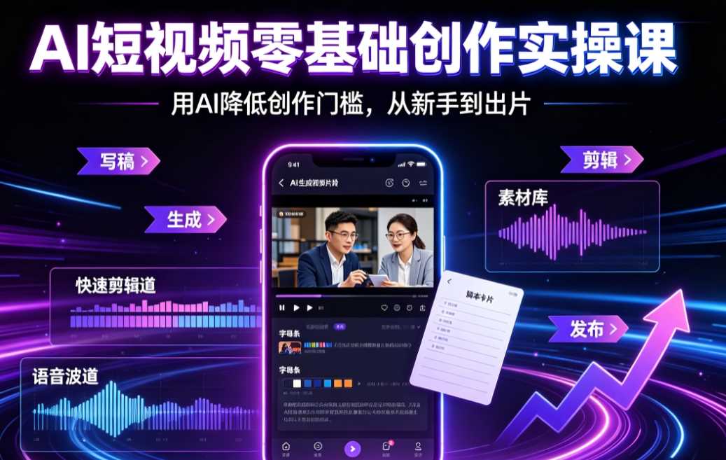 AI短视频零基础创作实操课