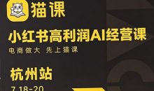 猫课张宾·小红书高利润AI经营线下课(杭州站26年7月18-20日)【音频字幕+资料包】