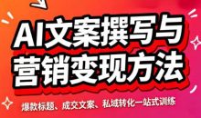 智涵·AI文案撰写与营销变现方法