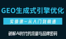 陆老师·GEO生成式引擎优化实战课（更新）
