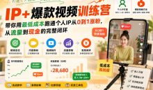 AI+IP爆款视频训练营,带你用最低成本跑通个人IP从0到1涨粉,从流量到现金的完整闭环(更新)