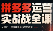 宗泽·拼多多运营实战全课(更新9月)