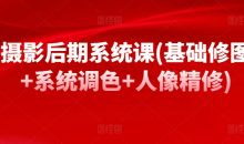 摄影后期系统课(基础修图+系统调色+人像精修)