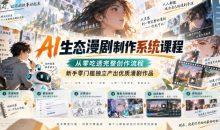 AI生态漫剧制作系统课程,从零吃透完整创作流程,新手零门槛独立产出优质漫剧作品