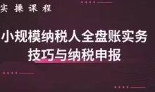 小规模纳税人全盘真帐实操账务处理及纳税申报