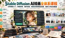 Stable Diffusion AI绘画全体系课程,从零基础入门、参数原理、插件控图、模型运用到商业实操、高阶工作流全覆盖